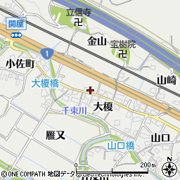 愛知県豊川市長沢町金山周辺の地図