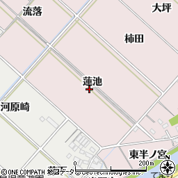 愛知県西尾市上永良町（蓮池）周辺の地図