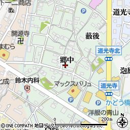 愛知県西尾市道光寺町郷中周辺の地図