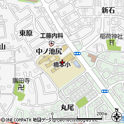 京都府八幡市橋本（中ノ池尻）周辺の地図