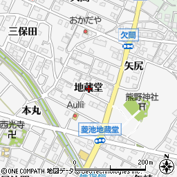 愛知県額田郡幸田町菱池地蔵堂周辺の地図