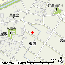 愛知県西尾市江原町東浦周辺の地図