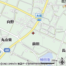 愛知県額田郡幸田町大草前田周辺の地図