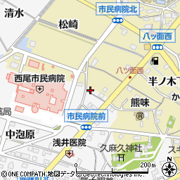 愛知県西尾市熊味町上泡原20周辺の地図