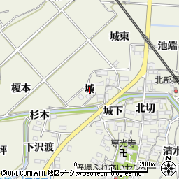 愛知県額田郡幸田町野場城周辺の地図