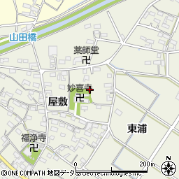 愛知県西尾市江原町周辺の地図