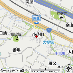 愛知県豊川市長沢町小佐町周辺の地図