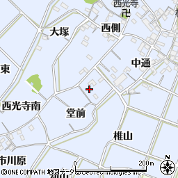 愛知県西尾市小間町堂前21-1周辺の地図