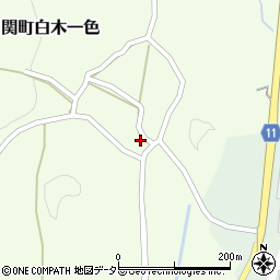 三重県亀山市関町白木一色1385周辺の地図