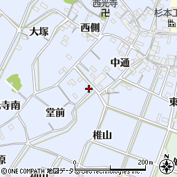 愛知県西尾市小間町処寒周辺の地図
