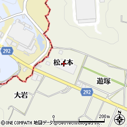 愛知県額田郡幸田町野場松ノ本周辺の地図