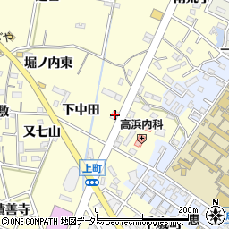 愛知県西尾市上町焼山周辺の地図