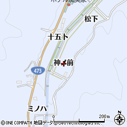 愛知県岡崎市鉢地町神ノ前周辺の地図