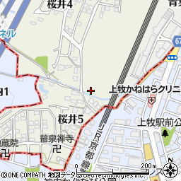 大阪府三島郡島本町桜井5丁目周辺の地図