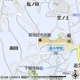 豊川市役所　萩地区市民館周辺の地図