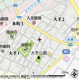 静岡県藤枝市大手周辺の地図