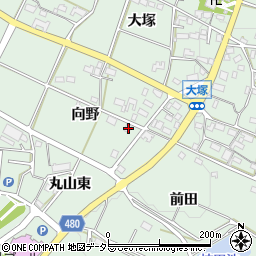 愛知県額田郡幸田町大草向野114周辺の地図