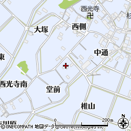 愛知県西尾市小間町堂前21-2周辺の地図