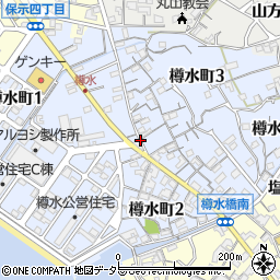 愛知県常滑市樽水町周辺の地図