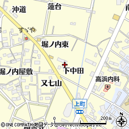 愛知県西尾市上町下中田16周辺の地図