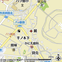 愛知県西尾市八ツ面町半ノ木下周辺の地図