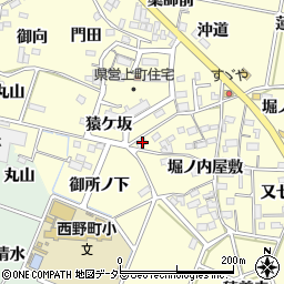愛知県西尾市上町花蔵山7周辺の地図