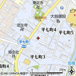 愛知県碧南市平七町周辺の地図