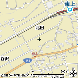 愛知県豊川市東上町周辺の地図