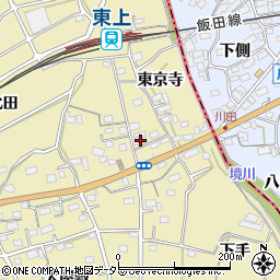 愛知県豊川市東上町東京寺周辺の地図