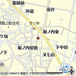 愛知県西尾市上町堀ノ内屋敷周辺の地図