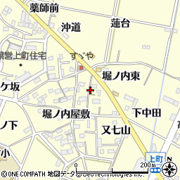 愛知県西尾市上町（堀ノ内屋敷）周辺の地図