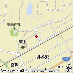 愛知県豊川市東上町井谷沢周辺の地図