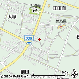 愛知県額田郡幸田町大草北前田周辺の地図