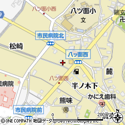愛知県西尾市八ツ面町八反田周辺の地図
