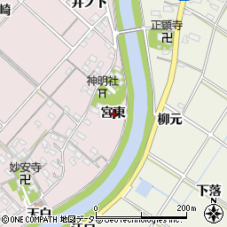 愛知県西尾市上永良町宮東周辺の地図