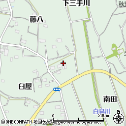 愛知県豊川市上長山町南田周辺の地図
