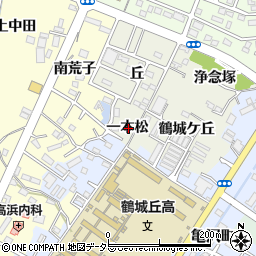 愛知県西尾市鶴城町一本松周辺の地図