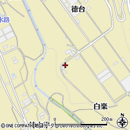 愛知県豊川市東上町白楽周辺の地図