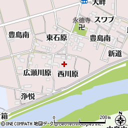 愛知県新城市豊島西川原周辺の地図