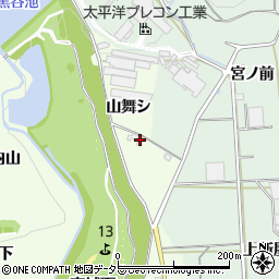 愛知県豊川市足山田町山舞シ周辺の地図