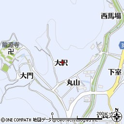 愛知県豊川市萩町大沢周辺の地図