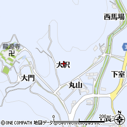 愛知県豊川市萩町（大沢）周辺の地図