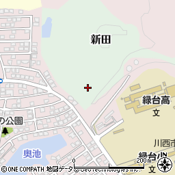 兵庫県川西市新田周辺の地図