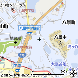兵庫県三田市八景町周辺の地図