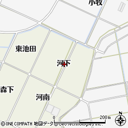 愛知県額田郡幸田町野場河下周辺の地図