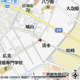 愛知県西尾市戸ケ崎町清水周辺の地図