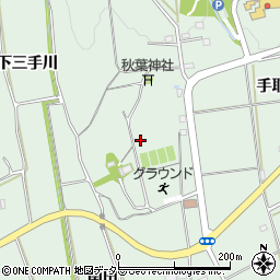 愛知県豊川市上長山町下三手川周辺の地図