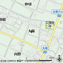 愛知県額田郡幸田町大草大塚周辺の地図