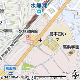 ワークマンプラス大阪水無瀬店駐車場周辺の地図