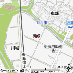 愛知県額田郡幸田町菱池御殿周辺の地図